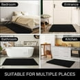 thumbnail image 2 of Bathroom Rugs Sets 2 Piece, 20 x 32 Plus 24 x 60 Inches Thick Non Slip Bath Rug Set, Absorbent Soft Chenille Bath Rug, Machine Washable Quick Dry Bath Mat for Bathroom Floor, Black, 2 of 14