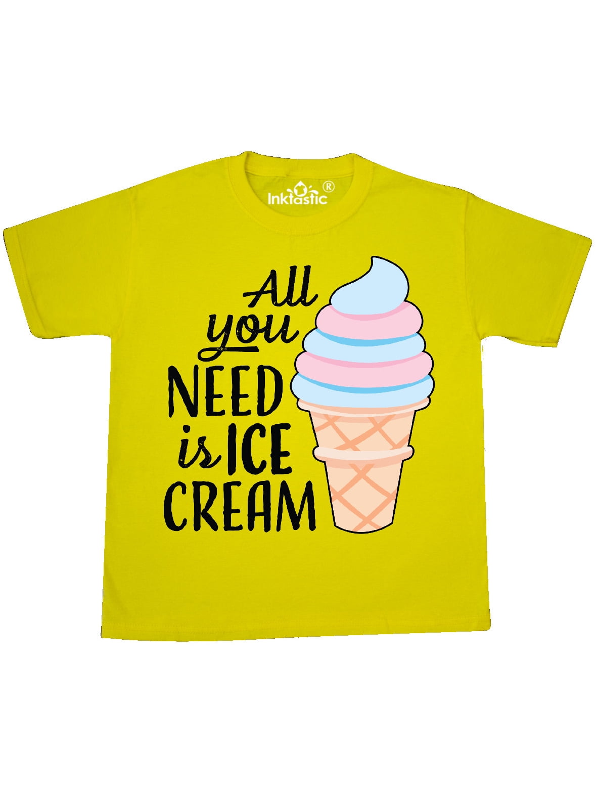 All You Need is Ice Cream with Ice Cream Cone Youth T-Shirt - Walmart ...