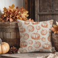 thumbnail image 2 of Orange Pumpkin Fall Throw Pillow Covers 18x18 Inch Set of 2 Pink Floral Black Outdoor Farmhouse Cottage Autumn Decorations Decorative Throw Pillows Cases for Home Living Room Couch Decor, 2 of 6