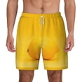 thumbnail image 3 of Uemuo Yellow Lemon Pattern Mens Swim Trunks Quick Dry Board Shorts with Mesh Lining, Stretch Beach Shorts Quick Dry No-Chafing Board Shorts-3X-Large, 3 of 9