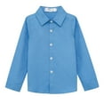 thumbnail image 4 of Boy Long Sleeve Dress Shirts for Teens, Toddler Boys Kids Collared Button Down Uniform Shirt,Blue 7-8Y, 4 of 8