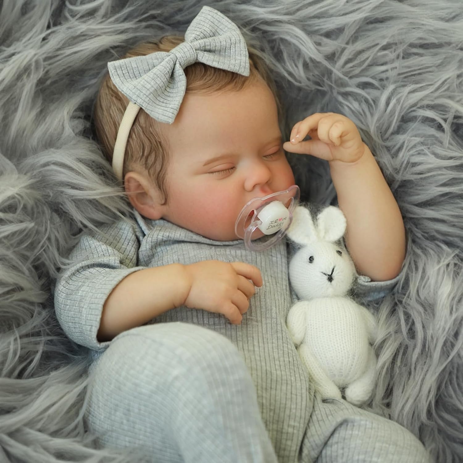 Realistic Reborn Baby Dolls -20 Inch Lifelike Soft Body,Sleeping Realistic-Newborn Baby Dolls Grey Clothes for Gift