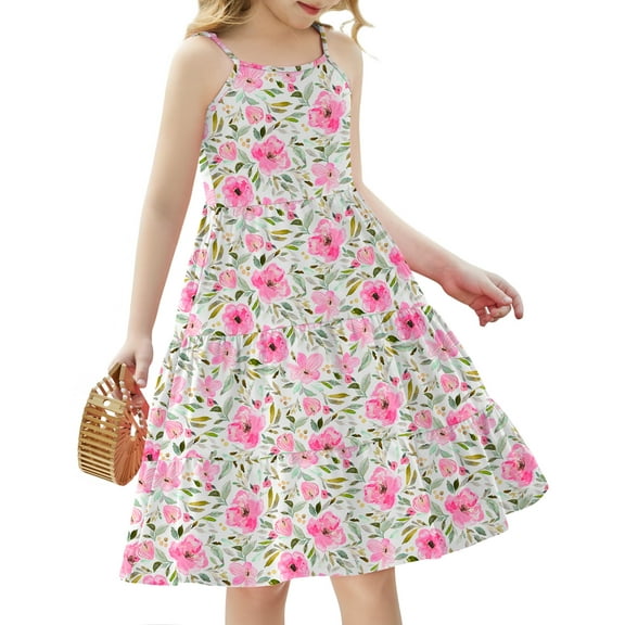 Vestido de verano Arshiner para niñas pequeñas, 3-4T, con bolsillos