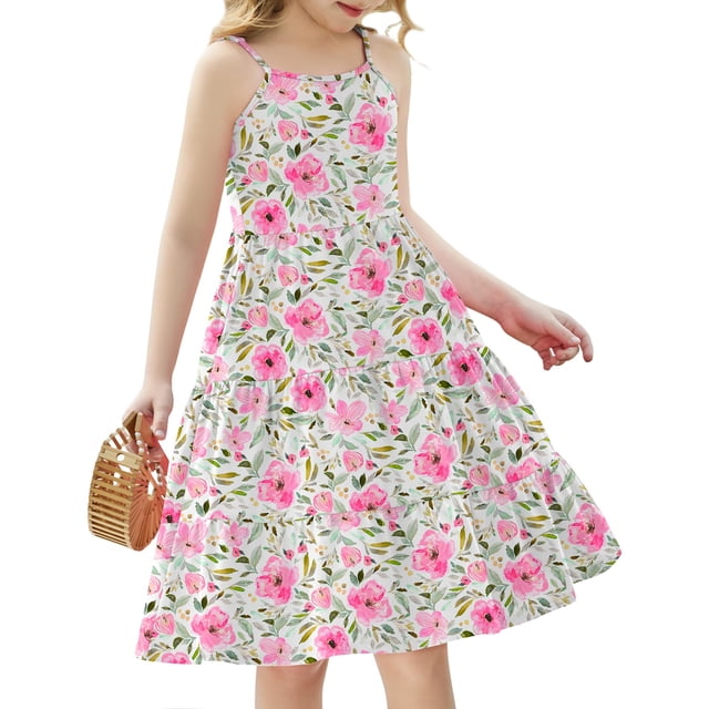 Vestido de verano Arshiner para niñas pequeñas, 3-4T, con bolsillos
