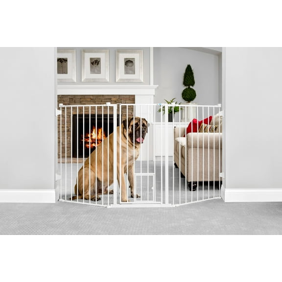 Carlson Extra-Tall Flexi Pet Gate, 38" H x 50" - 76" W, White