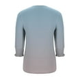thumbnail image 5 of Womens Tops Dress Casual 3/4 Sleeve Shirts with Smocked Cuffs High Low Tops for Women Gradient Business Work Blouses, Light Blue, L, 5 of 6
