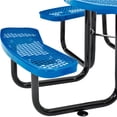 thumbnail image 3 of Global Industrial 46" Expanded Metal Round Picnic Table, Blue, 3 of 7