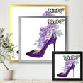 thumbnail image 4 of Designart 'Pink VIolet Roses With Dark Purple Stiletto Shoe' Traditional Framed Art Print, 4 of 4