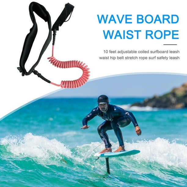 Correa Enrollada Correa en espiral correa de tabla de surf ajustable para tablas de paddle stand (rosa)