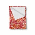 thumbnail image 2 of Hibiscus Soft Flannel Fleece Blanket, Hawaiian Flora Pattern Blooming Ornamentation Grunge Petal Silhouettes, Cozy Plush for Indoor and Outdoor Use, 70" x 90", Vermilion Orange Ivory, by Ambesonne, 2 of 6