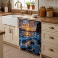 thumbnail image 3 of Beach Reef Cabinet Curtains 35"W x 35"L, Beach Sunset Ocean Waves Natural Scenery Sink Skirt for Bathroom Vanity Kitchen Self Adhesive, Dust-Proof Privacy Curtain for Shelves Closet Laundry Pantry, 3 of 9