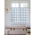 thumbnail image 6 of Kitchen Curtains 45 Inches length, Blue Checkered Window Treatment Curtain Drapes, Blue White Buffalo Plaid Lightweight Window Panels for Living Room Bedroom, 52"x45", 2 Panels, 6 of 7