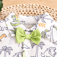 thumbnail image 3 of 2024 Summer New Boys' Cotton Short Sleeve Animal Print Romper Clothing Set Dinosaur Shirt Hatshirt Climbing Wear Gentleman Jumpsuit Baby Fashion Climbing Wear 2024 NEW, 3 of 6