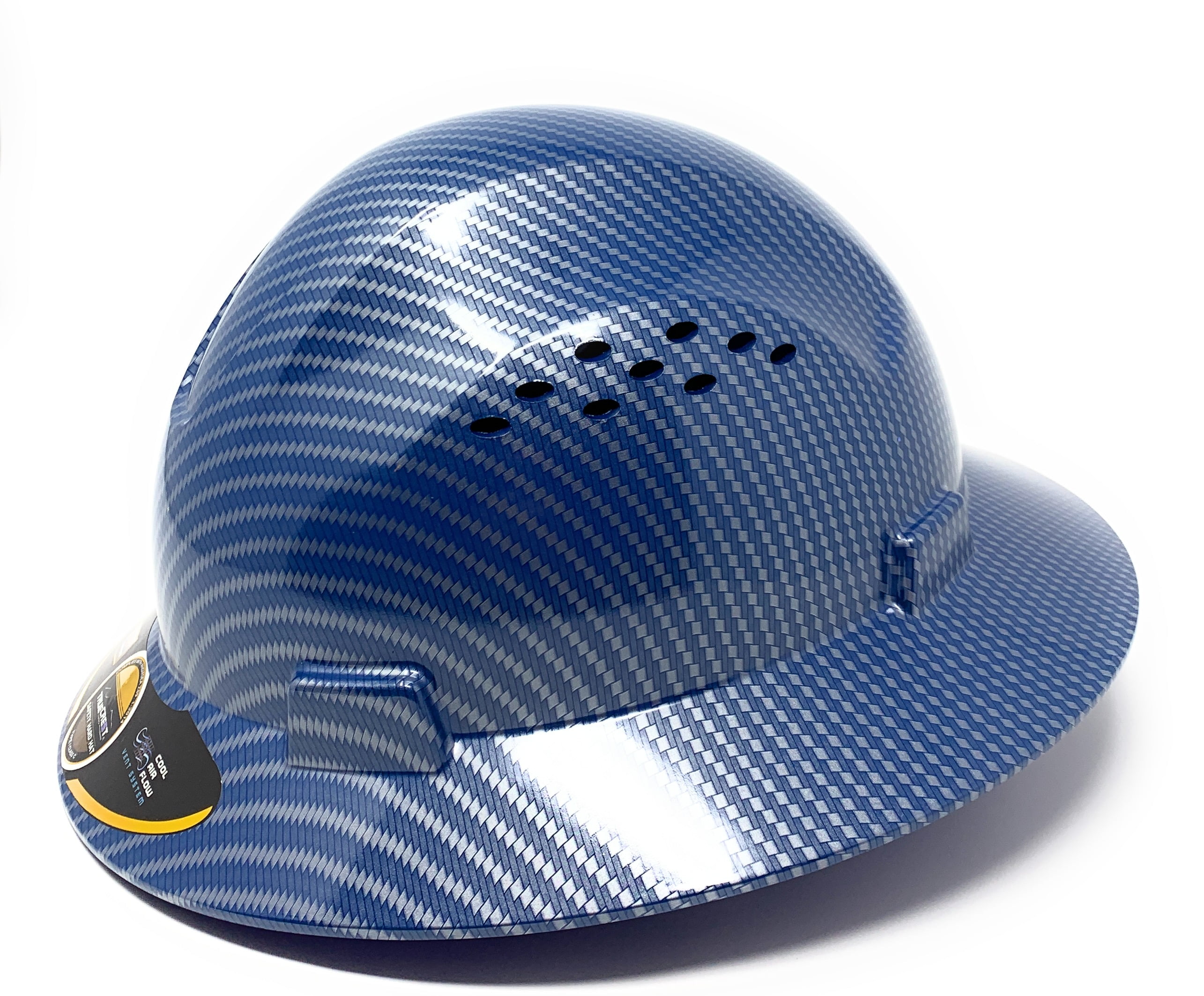 HDPE Hydro Dipped Full Brim Hard Hat with Fas-trac Suspension White