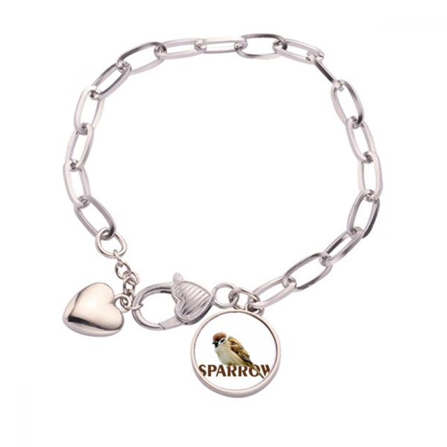 Rollo de gorrión Pulsera de cadena de corazón joyería encanto moda