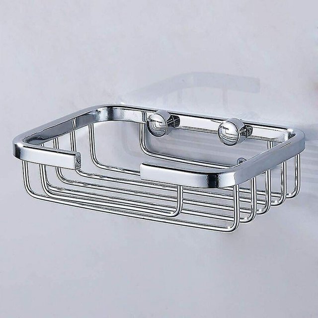 Brillar Jabonera de ducha de acero, soporte para esponja de jabón, jabonera de acero inoxidable mate montada en la pared para baño, ducha, cocina, hotel, 8,5 x 12 x 3 cm, accesorios de baño