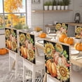 thumbnail image 2 of Thanksgiving Pumpkin Chair Covers Set of 1 Sunflower Fall Harvest Yellow Plaid Chair Back Covers Stretch Removable Washable Slipcovers Protector for Dining Room Kitchen Party Decor, 2 of 5