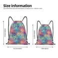 thumbnail image 2 of Kdxio blue pink colorful cracked texture Print Drawstring Backpack Bag,Waterproof Draw String Back Sack, Gym Drawstring Bags Swim Bag For Unisex, 2 of 5
