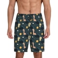 thumbnail image 3 of Lsque Dinosaur In The Space Mens Sleep Pajama Shorts,Short Pajama Pants, Cotton Ultra-Soft Knit-4X-Large, 3 of 9