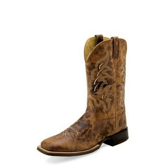 Old West Western Boots Men Medallion Cushion Leather Burnt Tan BSM1900