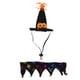 thumbnail image 2 of Sombrero de calabaza de Halloween para mascotas, sombrero y collar ajustables, disfraz de fiesta navideña para perros y gatos, esqueleto, 2 of 14