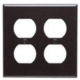 thumbnail image 1 of Placa de pared Leviton 85016 de 2 elementos, dúplex, termoestable, marrón, 1 of 1