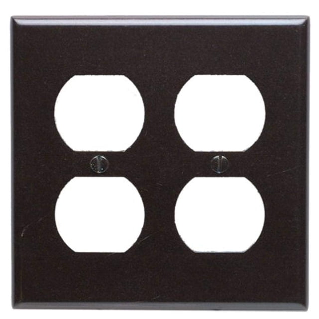 Placa de pared Leviton 85016 de 2 elementos, dúplex, termoestable, marrón