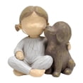 thumbnail image 1 of Estatua de Niña Y Perro, Escultura de Resina, Decoración de Escritorio, Pequeña Figura, Regalo Conmemorativo de para Estantería, Escritorio, 1 of 8