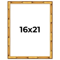 16x21 Frame Gold Bamboo Solid Wood Picture Frame | 1 Inch Moulding Width | Interior Frame Depth