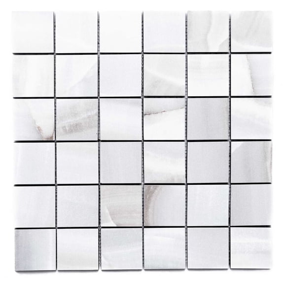 The Tile Life Amsterdam 2" x 2" Gris Matte Porcelain Mosaic Floor and Wall Tile Case of 4