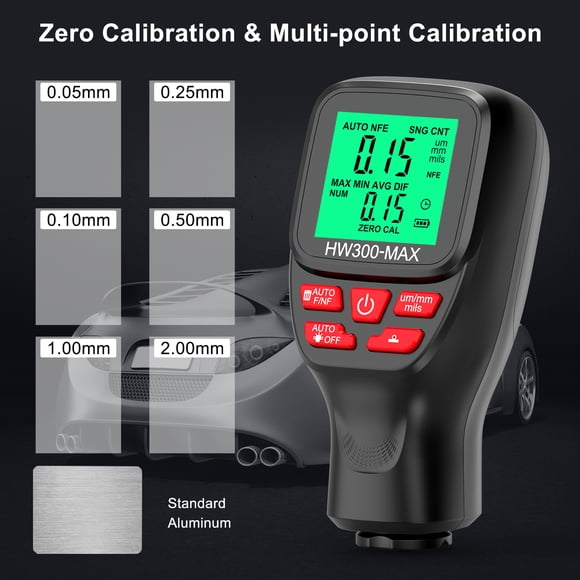 Thickness Gauge,Lcd Film Thickness 0-2000um Thickness Precise Film Thickness Meter With Calibration Tester Probe Modes Meter Car Paint Function Thickness Precise Lcd Thickness Meter Car Modes S With
