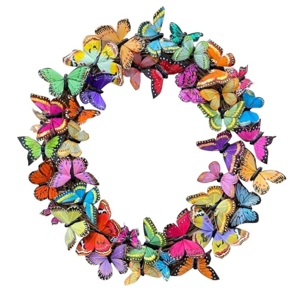 6 Artificial Feather Butterfly Butterflies Craft Home Wall Art Neon 3D Decor 