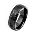 thumbnail image 3 of Tungsten Rings for Men Wedding Bands for Him Womens Wedding Bands for Her 8mm Charcoal Wood Inlay, 3 of 5