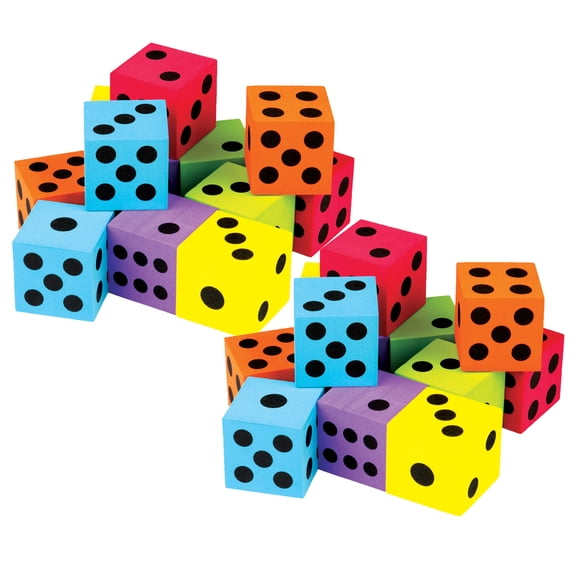 Teacher Created Resources Foam Colorful Large Dice, 24 Pieces