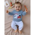 thumbnail image 6 of BemeyourBBs Toddler Baby 2nd Birthday Outfits Sweatshirt  Striped Pants 2 Pcs Set, 6 of 9