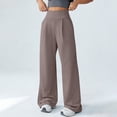 thumbnail image 5 of Abomasnow Women's Dressy Pants High Waisted Straight Leg Pleated Pants Work Office Casual Soft Yoga Workout Pants with Pockets, 5 of 7