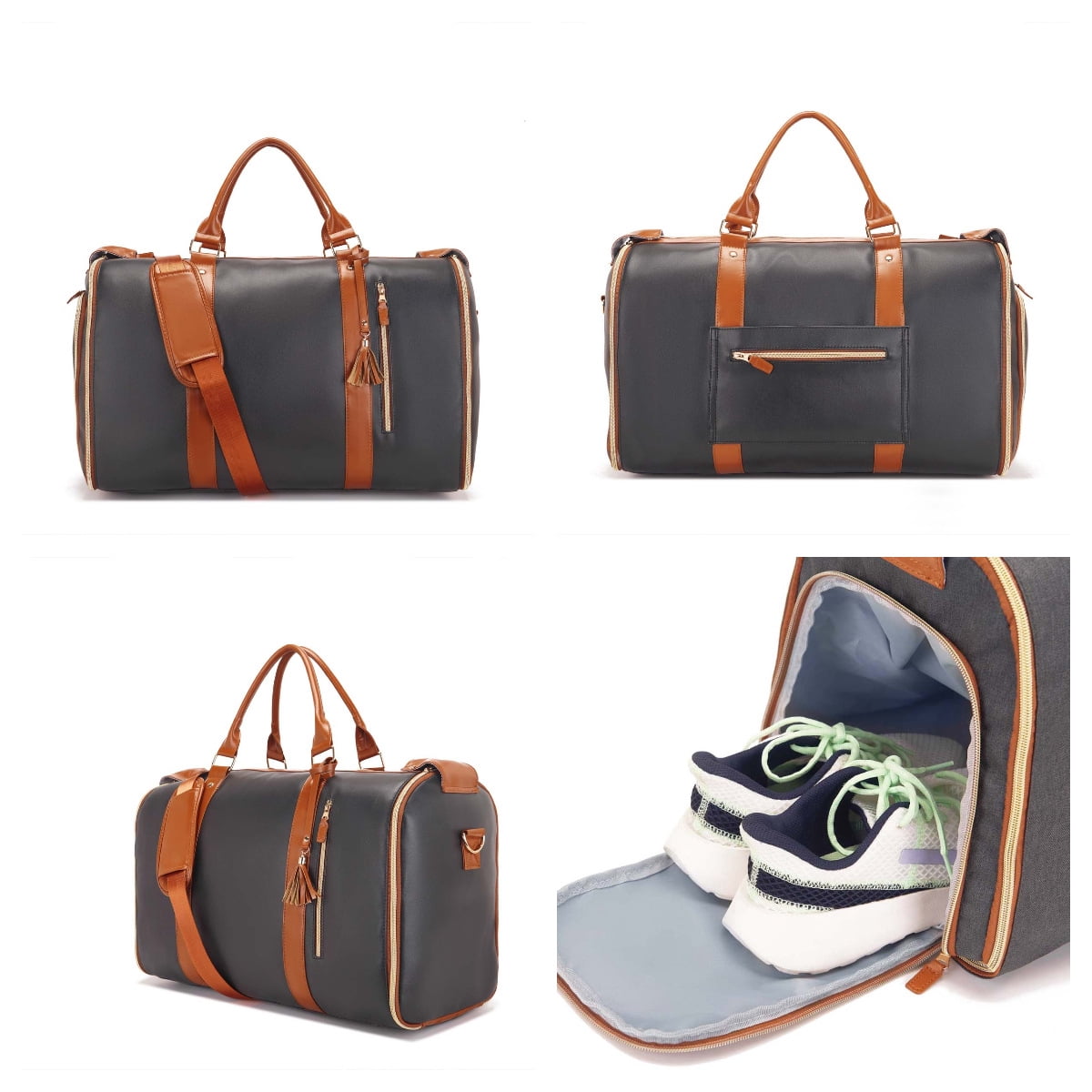 Men Women's Garment Bag Large Capacity Duffel Bag Suit Travel Bag Weekender Bag with Shoe Pouch