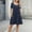 Navy, variant on qelini Summer Dresses for Women Pocket Baggy Mid-Length Dresses Crewneck Short Sleeve A-line Dress Solid Color Dress