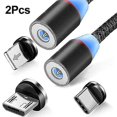 thumbnail image 1 of Paquete de 2 cables de carga magnéticos YONGSHENG 360 y cargador de teléfono giratorio 180 negro, 1 of 5