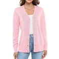 thumbnail image 5 of Uvplove Women Long Sleeve Soft Basic Knit Cardigan Sweater,Pink,S-3XL, 5 of 12