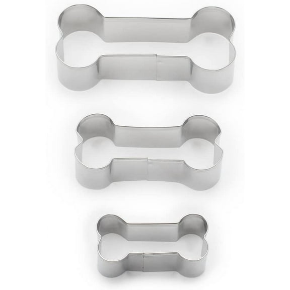 Dog Bone Cookie Cutter Set, Stainless Steel, 3-Piece