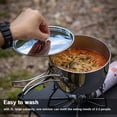 thumbnail image 2 of 2L 304 Stainless Steel Outdoor Camping Cookware with 430 Stainless Steel Outer Layer & Aluminum Core - Versatile Pot for Boiling, Soup, Rice - Foldable Handle, Exhaust Hole, 2-3 Person Capacity,, 2 of 5