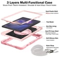 thumbnail image 6 of Shockproof Case For Samsung Galaxy Tab A9+,Anti Drop Silicone+PC Layer Protective Splicing Case 360 ° Rotating Handle Stand With Shoulder Strap,Pink,For Galaxy Tab A9+, 6 of 8