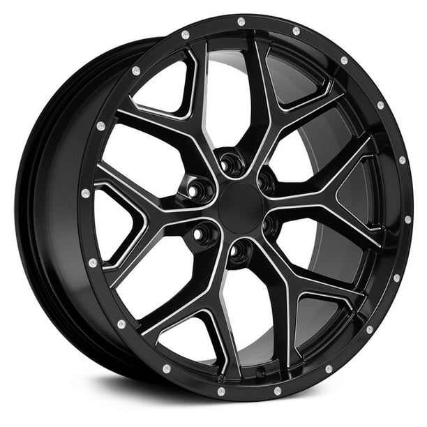 Partsynergy 22 Rim Fits 99 18 Gmc Sierra 1500 Snowflake Satin Black Milled Edge Wheel Walmart Com Walmart Com