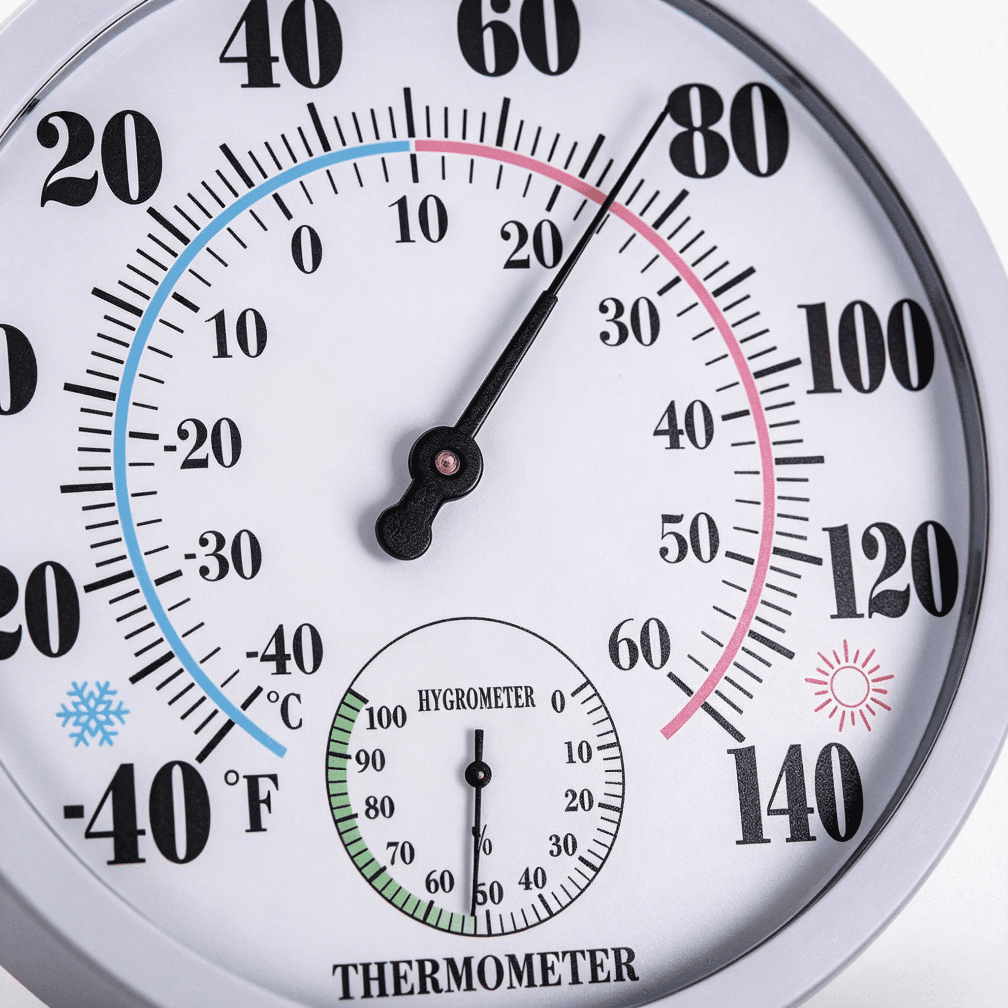 GJX 2026 New Timers Indoor Outdoor Thermometer Large Wall Thermometer-Hygrometer Waterproof Does Not Require Battery, for Home, Office, Garden, Patio, Outdoor Spaces, Garage, Porch