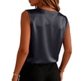 thumbnail image 4 of KLHDSF Tank Tops For Women V-neck Sleeveless Fashion Loose Satin Camisole Top Black L, 4 of 4