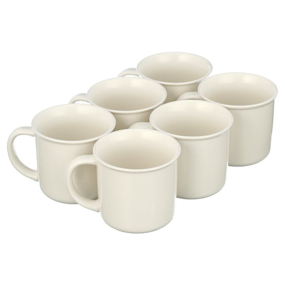 Amuse- Professional Porcelain Bistro Camping Mug- Set of 6- 13 oz