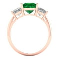 thumbnail image 4 of 2.5 ctw 3 Stone Anniversary Ring for Women | Princess Cut Simulated Emerald | Hyperallergenic Solid 18K Rose Gold, 4 of 5