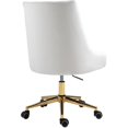 thumbnail image 5 of Scranton & Co Contemporary Velvet Swivel Adjustable Office Chair in Cream, 5 of 12