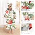 thumbnail image 3 of FORMRS Wearable Blanket Hoodie with Sleeves for Kids Cozy Flannel Sweatshirt, Beige Apple Pattern, 3 of 7